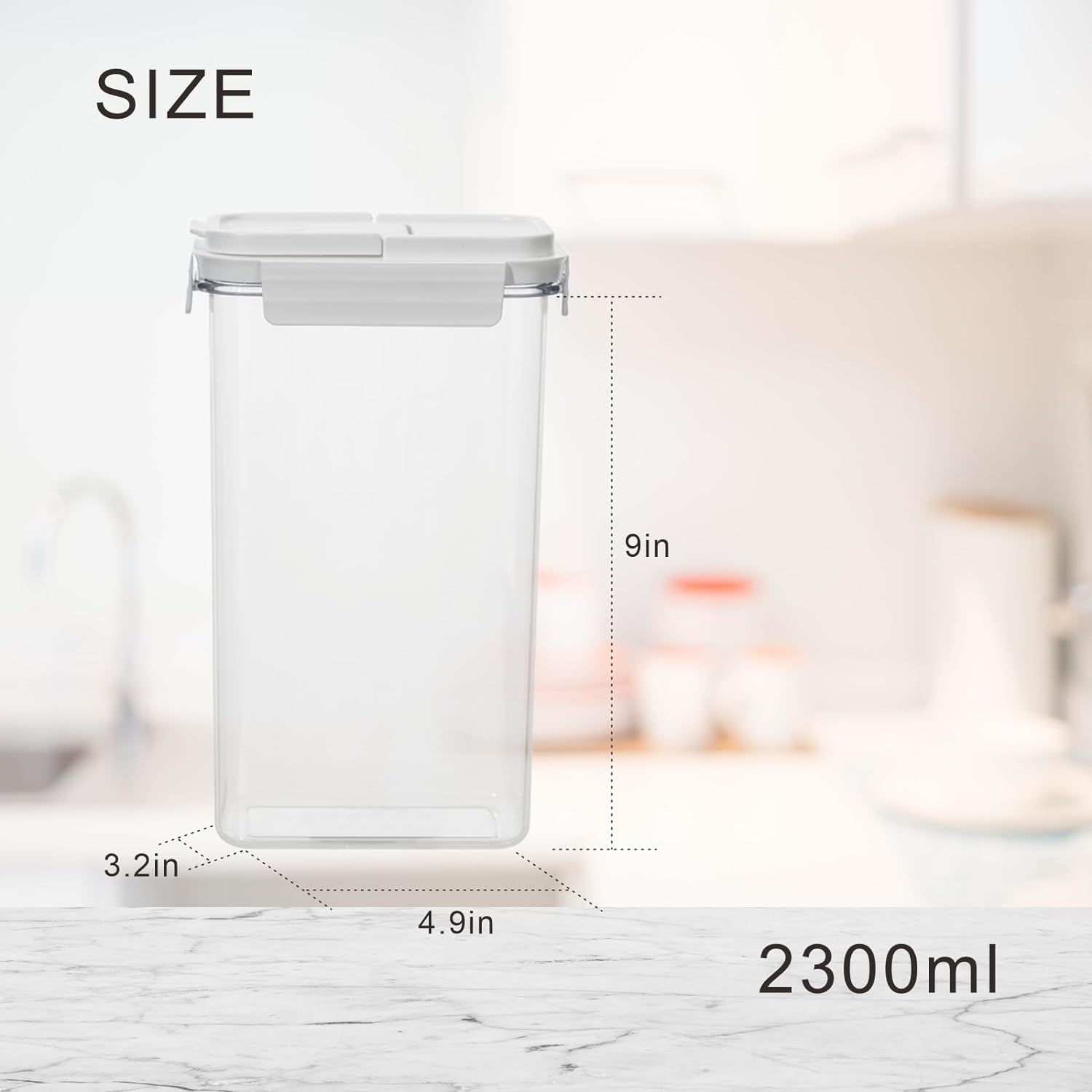 Cereal Storage Containers, Food Grade BPA-Free Plastic, Reusable Pantry Organizers with Lids (FG-4pcs) - Image 6