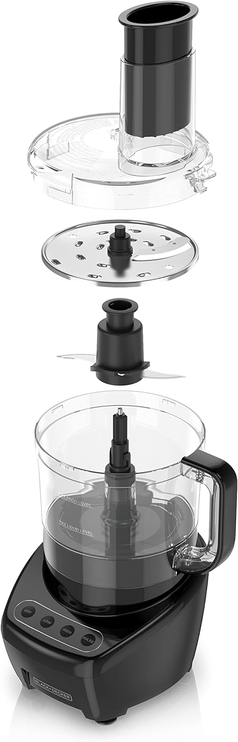 BLACK+DECKER 3-in-1 Easy Assembly 8-Cup Food Processor, Black - Image 11