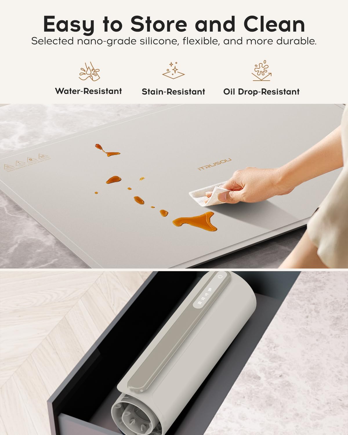 Electric Warming Tray - Full Surface Heating,Rollable & Portable,Premium Silicone Nano-Material,3 Temperature Settings,Auto Shut-Off -Versatile Food Warmer for Gatherings,Parties,Everyday Use - Image 5