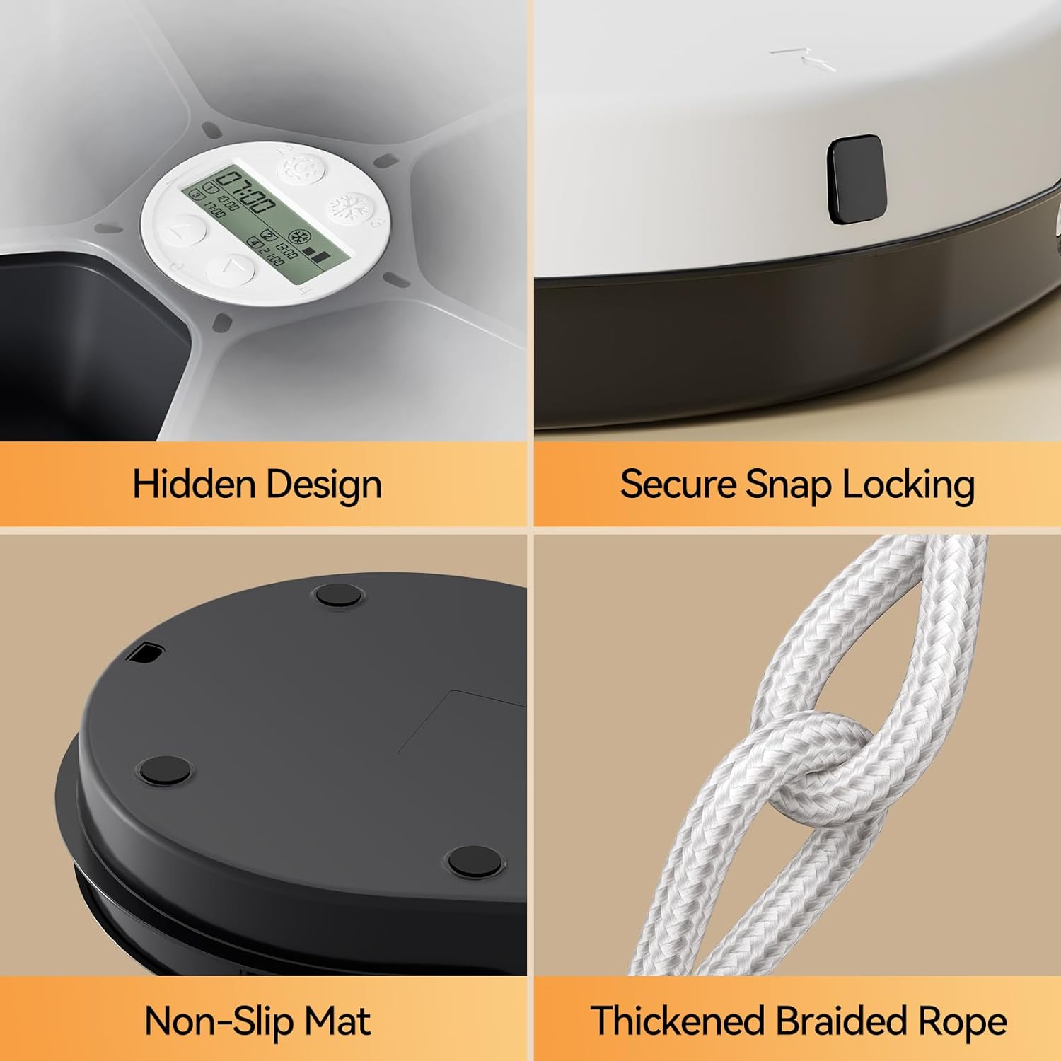 UBPET F10 Automatic Cat Feeder Wet Food, 5 Meal Pet Digital Dispenser with Long-Lasting Cooling, 3 Cooling Modes Setting - Image 7