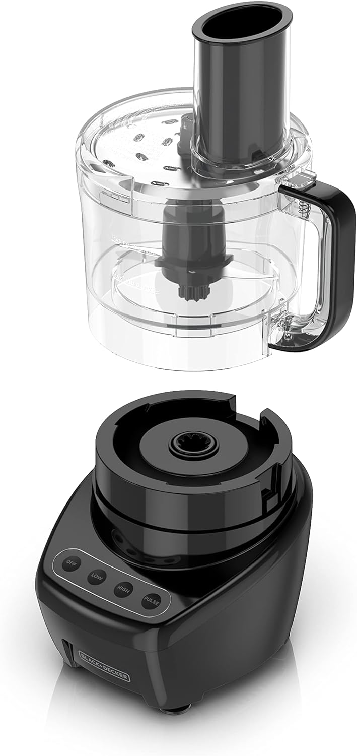 BLACK+DECKER 3-in-1 Easy Assembly 8-Cup Food Processor, Black - Image 7