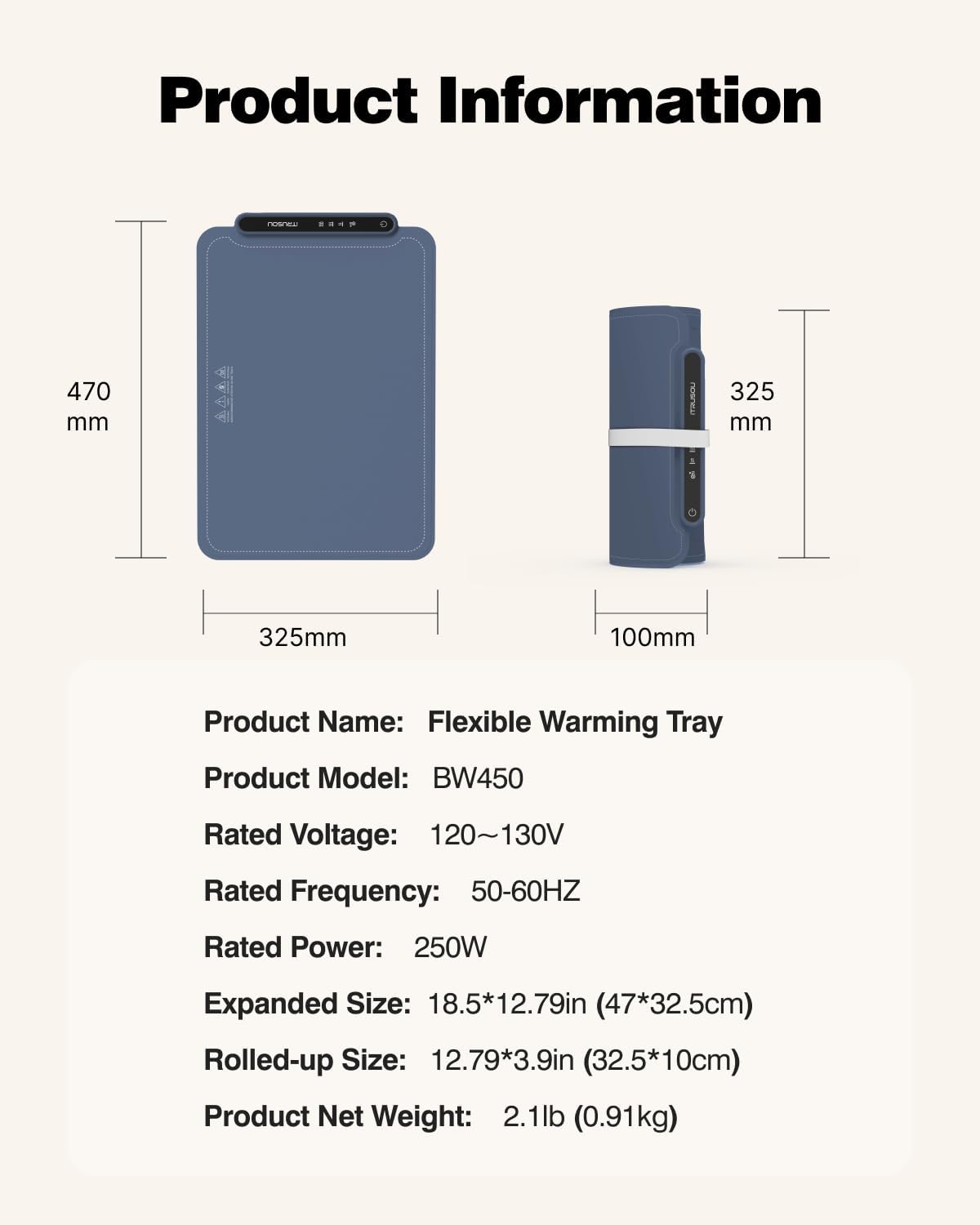 Food Warming Mat, iTRUSOU Food Warmer for Parties Buffets to Keep Food Warm or Thawing, Silicone Heating Mat for Food with 3 Temperature Settings for Sabbath, Family Gatherings, Holidays, Daily Use - Image 8