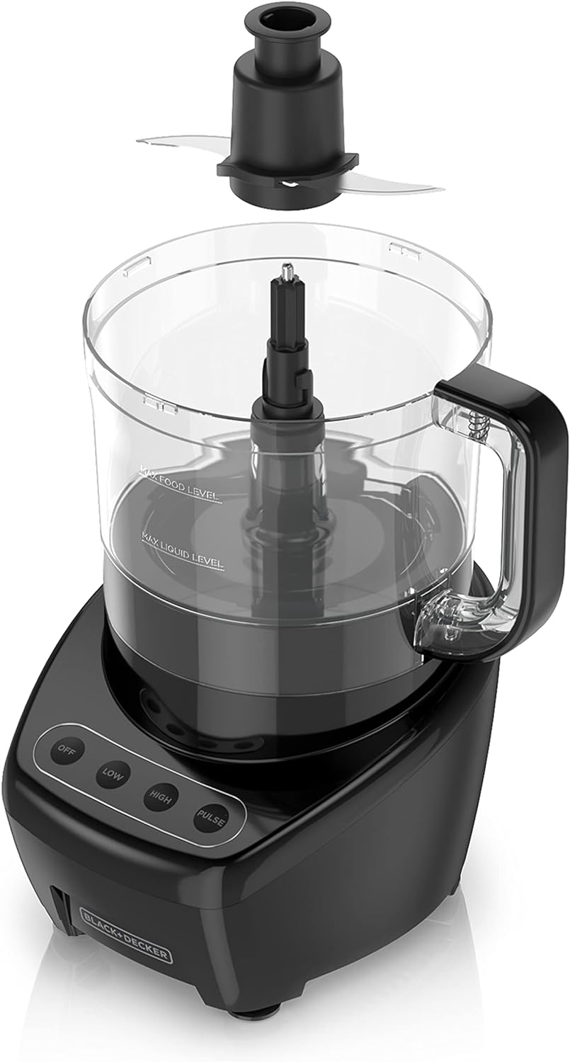 BLACK+DECKER 3-in-1 Easy Assembly 8-Cup Food Processor, Black - Image 8
