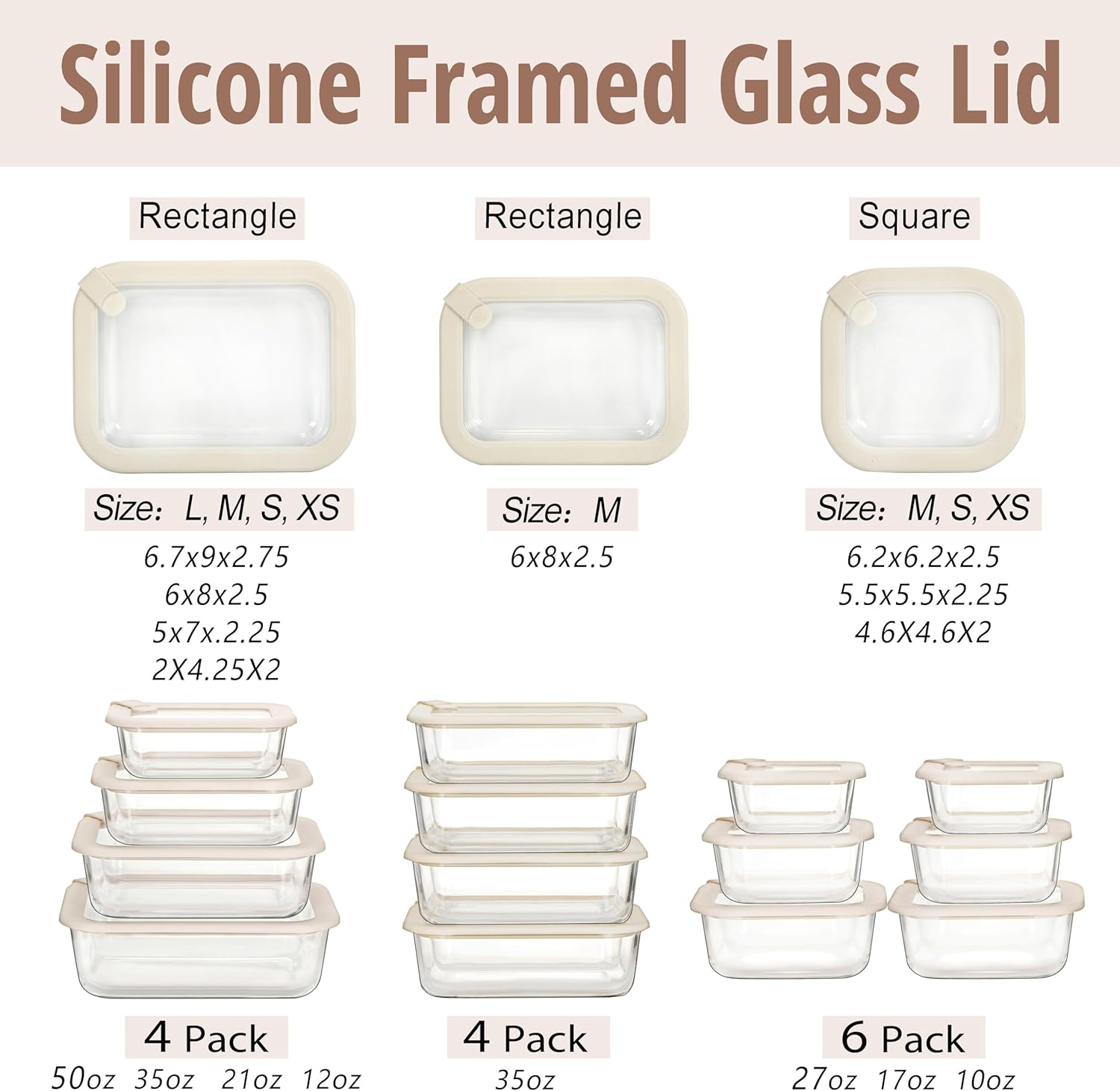 Urban Green Glass Food Storage Containers with Glass Lids, Microwave Safe Glass Food Containers with Lids, Airtight Glass Food Container Sets, LeakProof, BPA Free, 100% Plastic Free, 4 Pack - Image 3