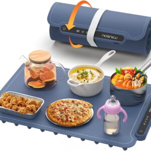 Food Warming Mat, iTRUSOU Food Warmer for Parties Buffets to Keep Food Warm or Thawing, Silicone Heating Mat for Food with 3 Temperature Settings for Sabbath, Family Gatherings, Holidays, Daily Use