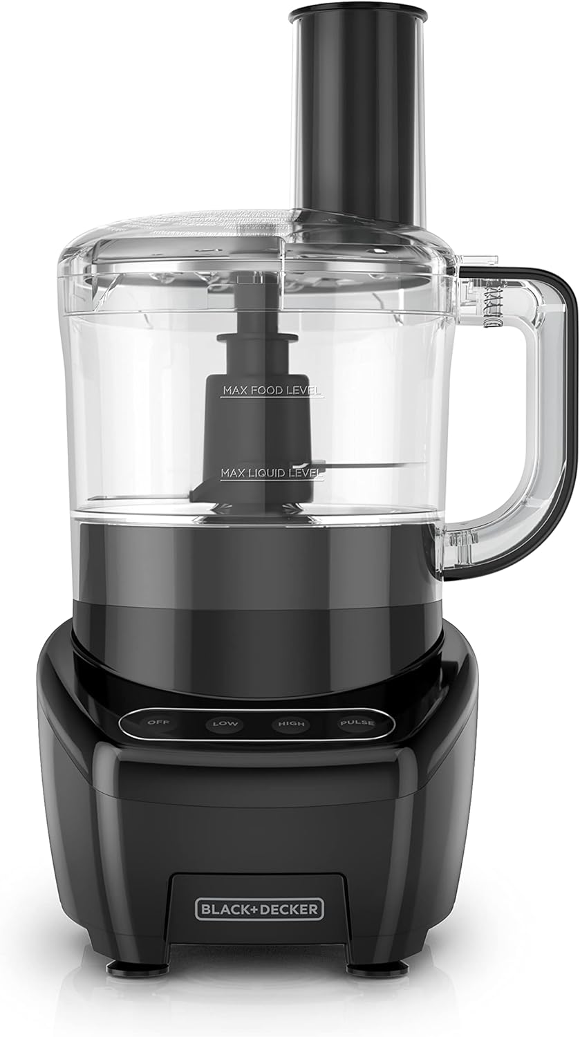 BLACK+DECKER 3-in-1 Easy Assembly 8-Cup Food Processor, Black - Image 2
