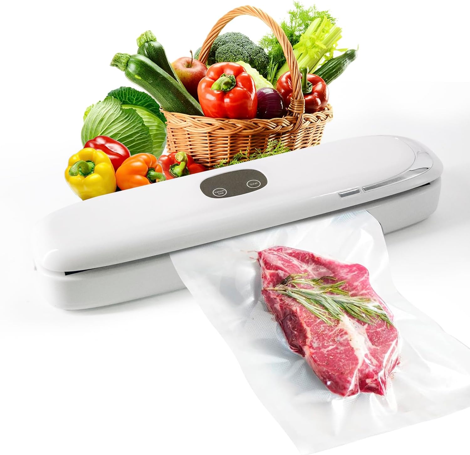 Vacuum Sealer Machine, Multifunctional Food Sealer for Sous Vide and Freshness Preservation, Includes 10 Vacuum Seal Bags, White - Image 6