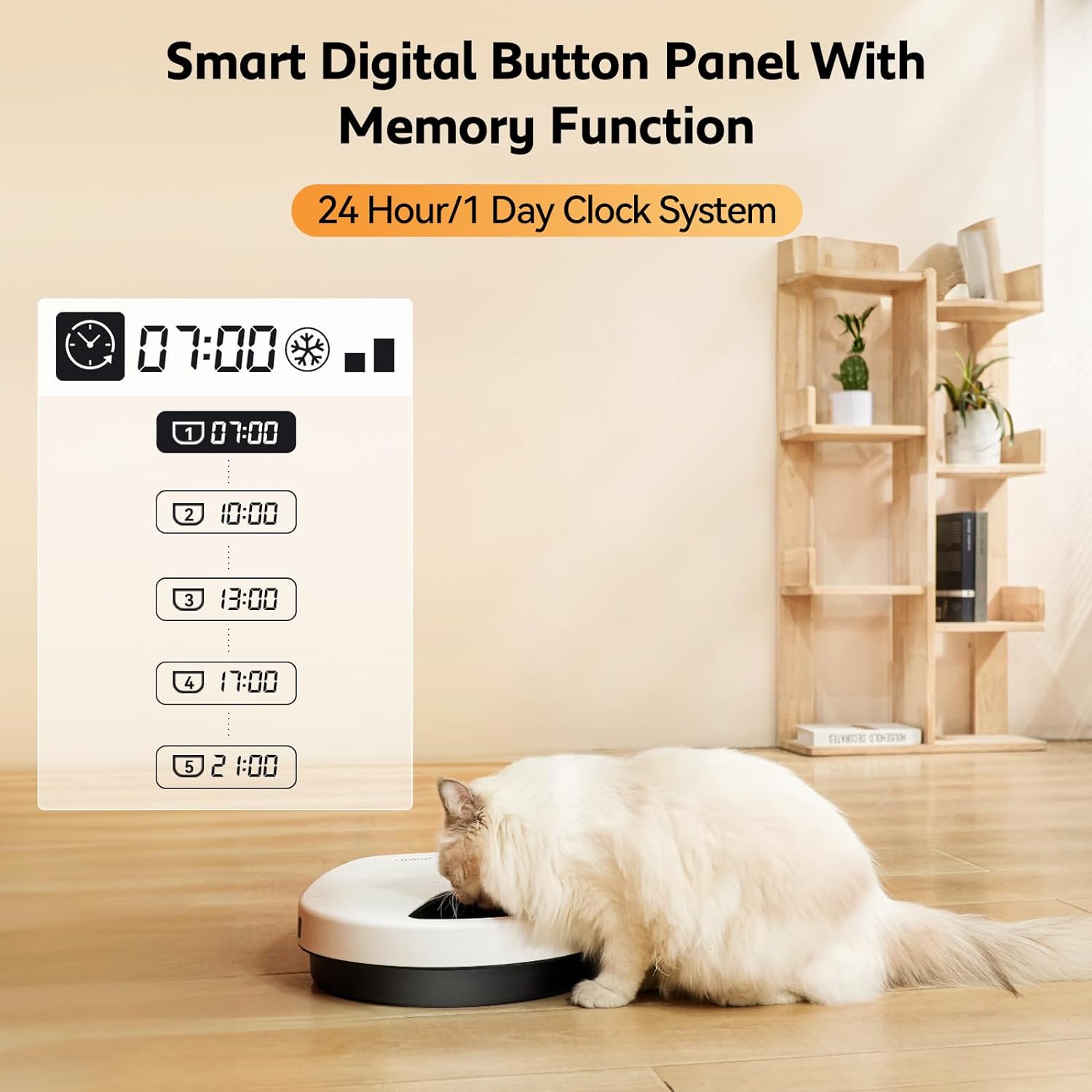 UBPET F10 Automatic Cat Feeder Wet Food, 5 Meal Pet Digital Dispenser with Long-Lasting Cooling, 3 Cooling Modes Setting - Image 3