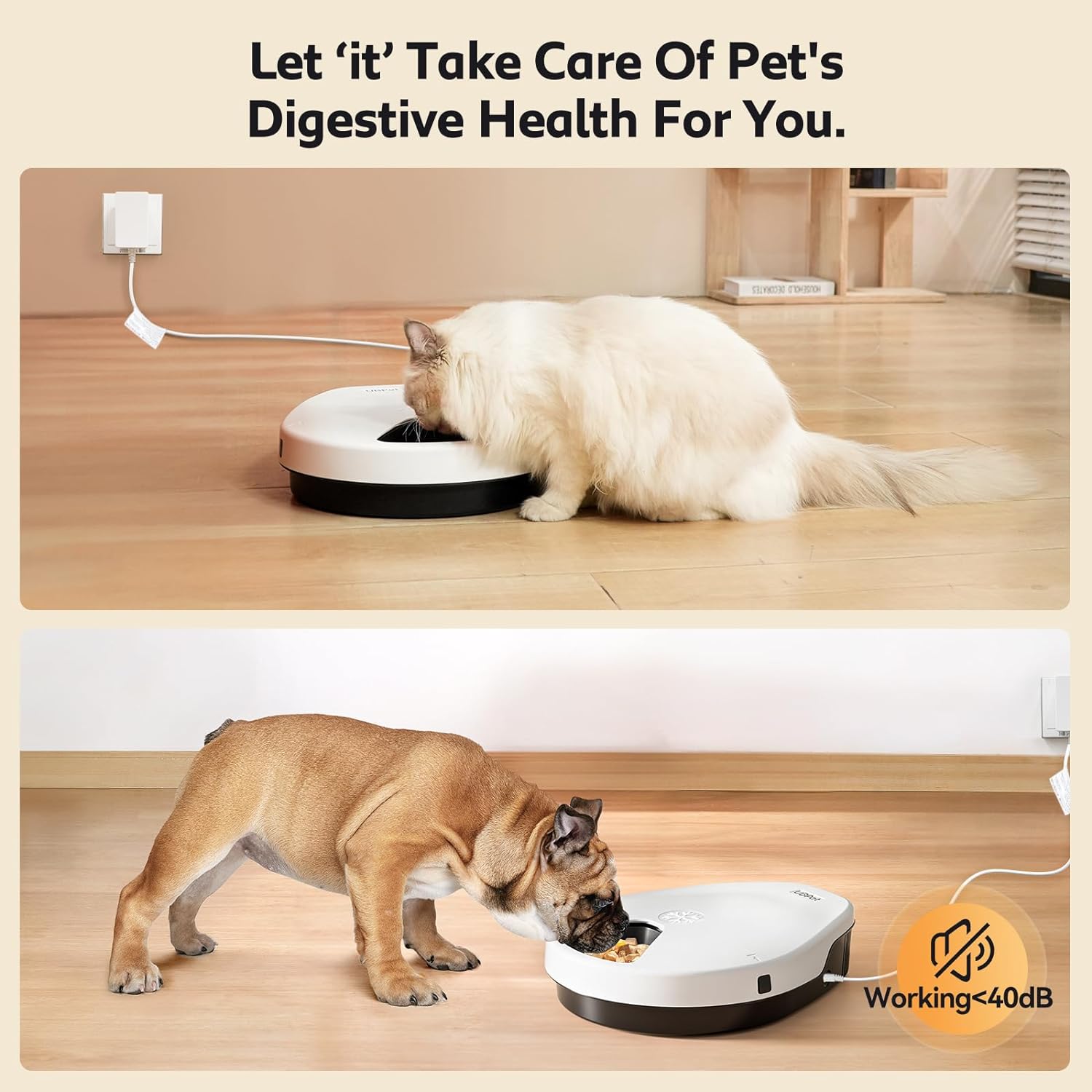 UBPET F10 Automatic Cat Feeder Wet Food, 5 Meal Pet Digital Dispenser with Long-Lasting Cooling, 3 Cooling Modes Setting - Image 6