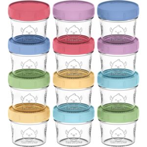 KeaBabies 4pk 8oz & 4pk 4oz Glass Baby Food Containers - Leak-Proof, Microwavable Small Baby Glass Jars with Lids, Baby Food Storage Containers, Baby Snack Containers, BPA-Free Baby Food Jars(Nord)