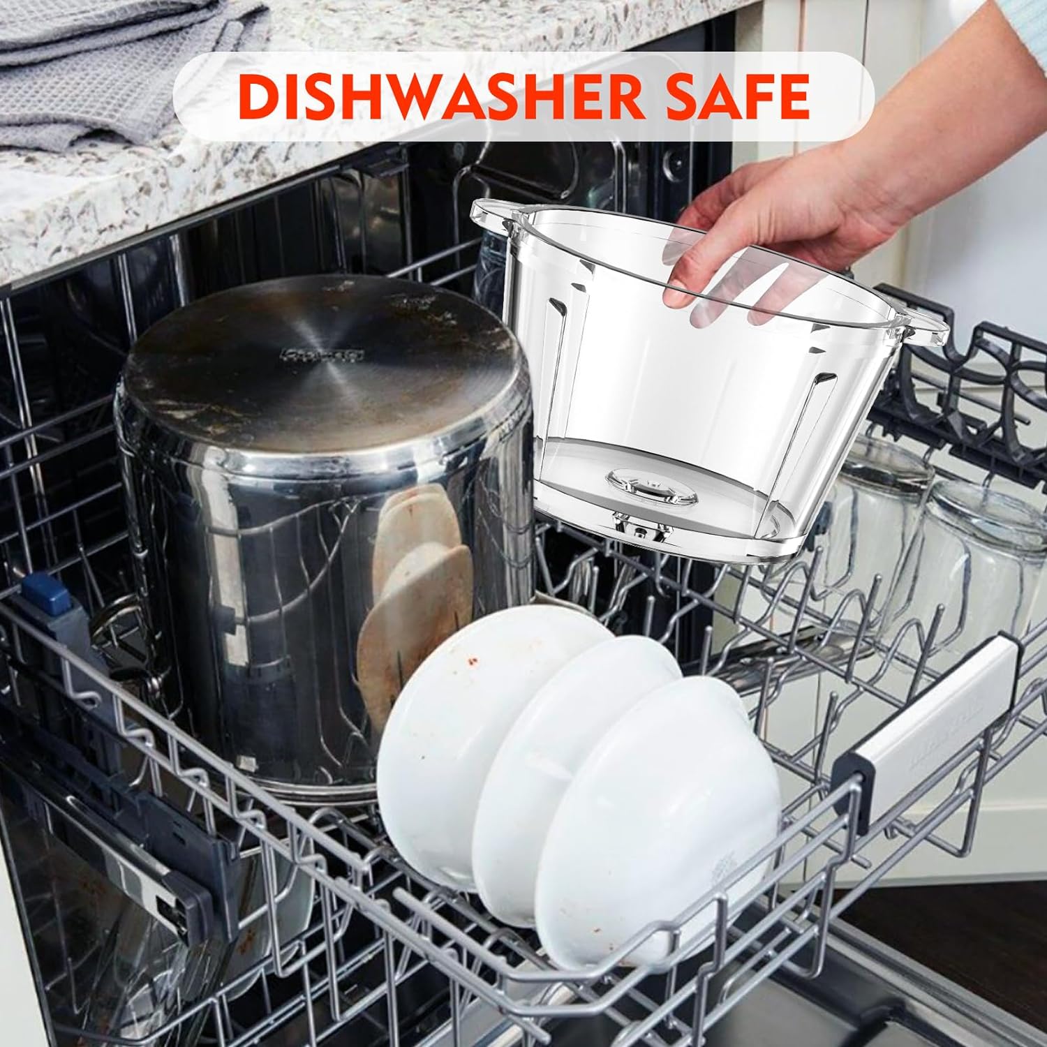 Food Processor, 500W Meat Grinder with Two 8 Cups Bowls, Electric Food Chopper with 1 Bi-Level Blades, 2 Speed Kithchen Chopper for Meats, Vegetable, Nuts, Baby Food - Image 7