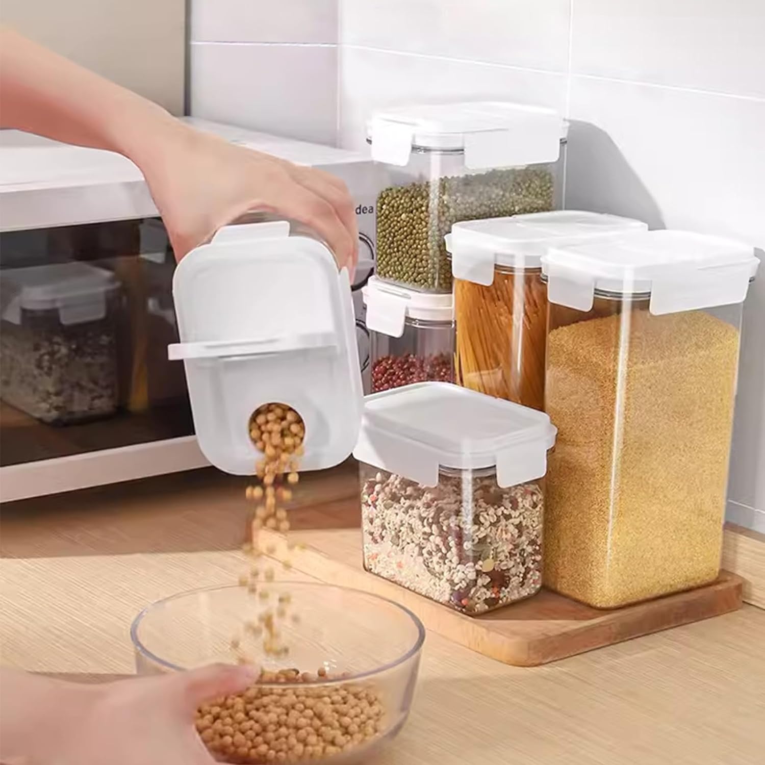 Cereal Storage Containers, Food Grade BPA-Free Plastic, Reusable Pantry Organizers with Lids (FG-4pcs) - Image 4