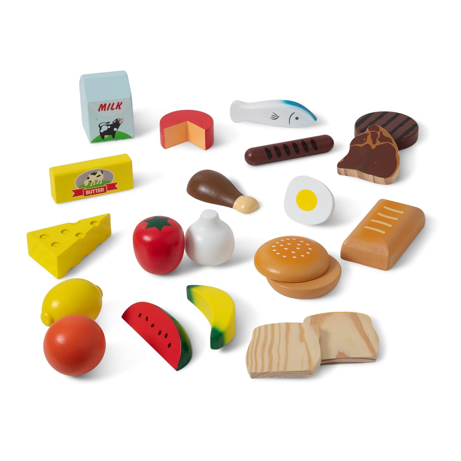 Melissa & Doug Food Groups - 21 Wooden Pieces and 4 Crates, Multi - Play Food Sets For Kids Kitchen, Pretend Food, Toy Food For Toddlers And Kids Ages 3+ - Image 4