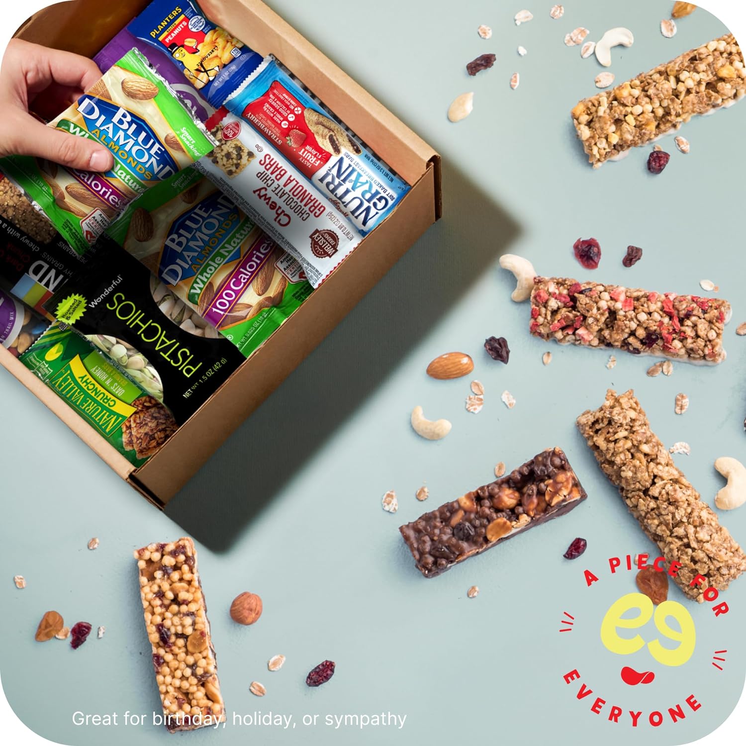 Healthy Snack Box Care Package -30 Piece Food Snack Variety Pack for, College Kids, Adults, Military, Boyfriend, Girlfriend, Office ,Birthdays, – This Healthy Snack Packs Includes a Variety of Granola Bars, Nuts & More - Image 3