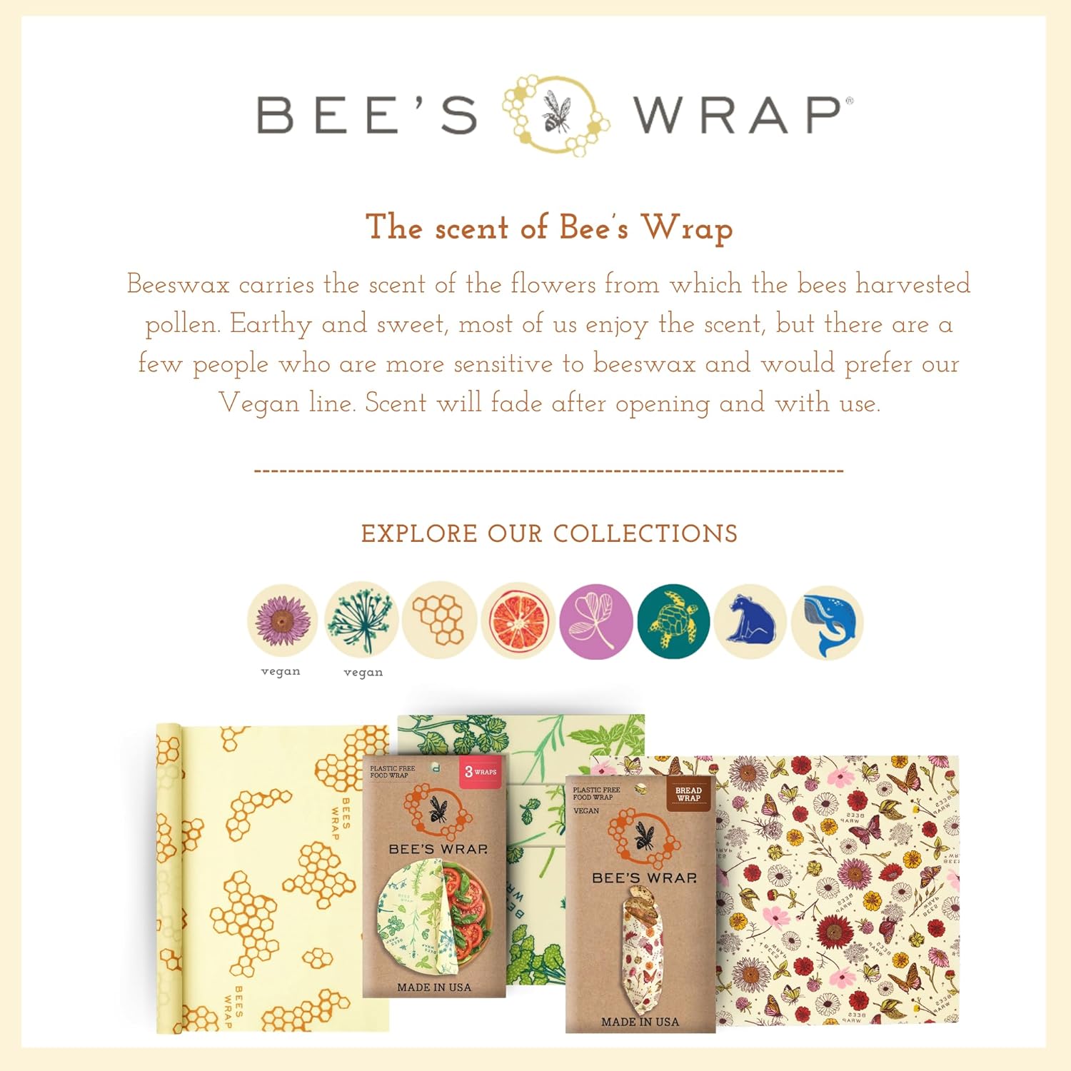 Bee's Wrap Reusable Beeswax Food Wraps Made in the USA, Eco Friendly Beeswax Food Wrap, Sustainable Food Storage Container, Organic Cotton Food Wrap, XXL Cut To Size Wax Paper Roll, Botanical Print - Image 9
