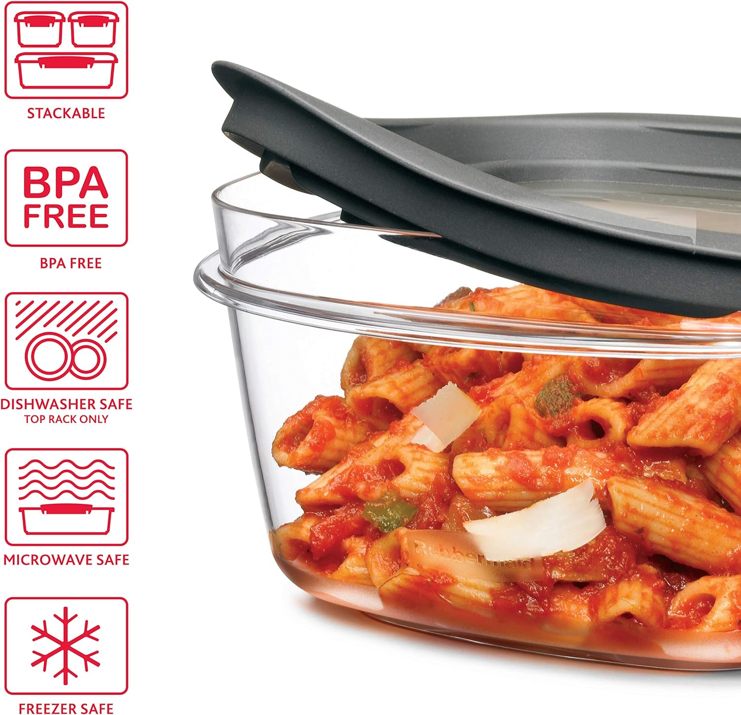 Rubbermaid 28-Piece Clear/Grey Food Storage Containers, Premium Snap Bases, and Various Size Lids, Perfect for Meal Prep, Leftovers, and Dishwasher Safe - Image 6