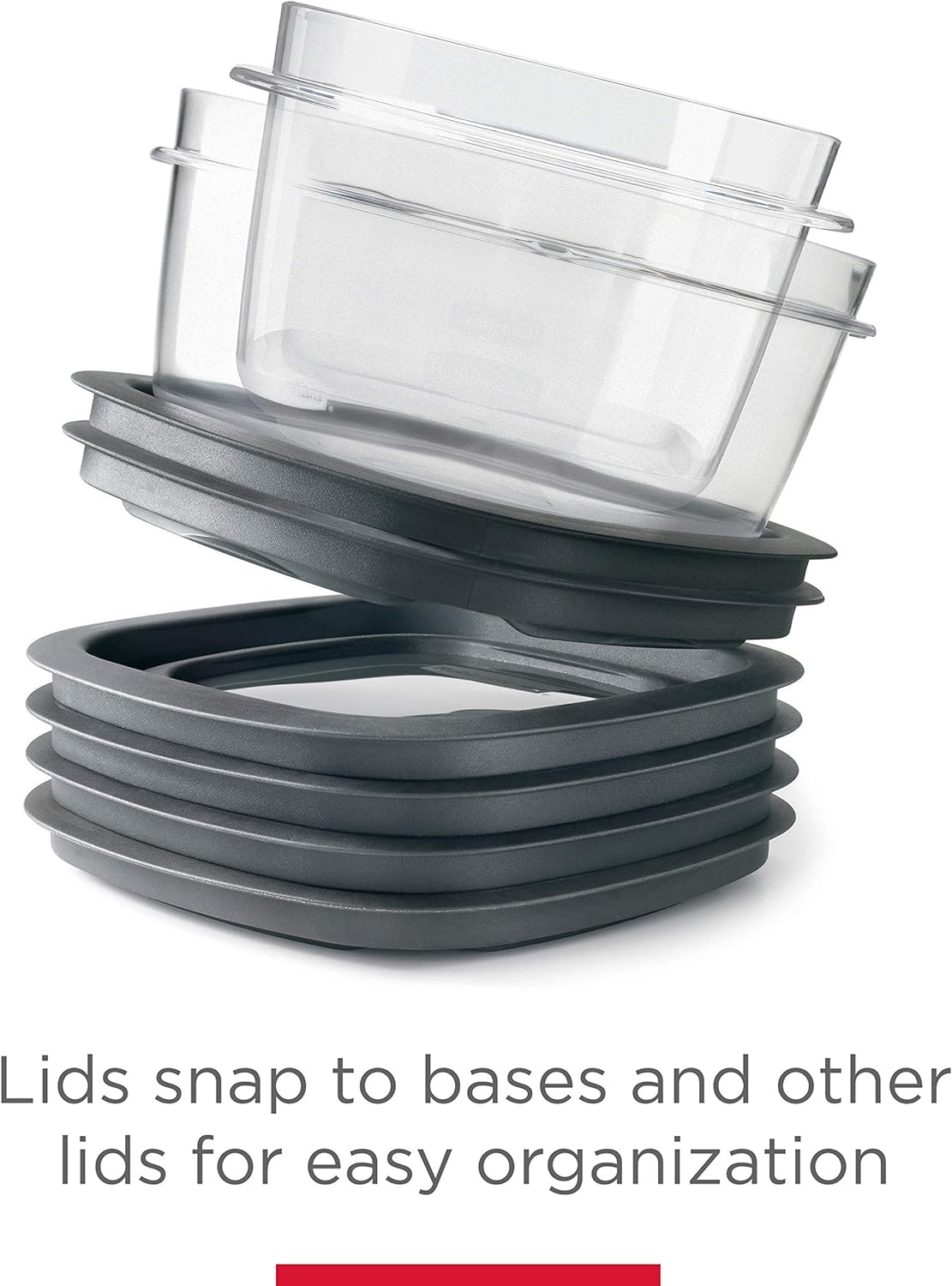 Rubbermaid 28-Piece Clear/Grey Food Storage Containers, Premium Snap Bases, and Various Size Lids, Perfect for Meal Prep, Leftovers, and Dishwasher Safe - Image 5