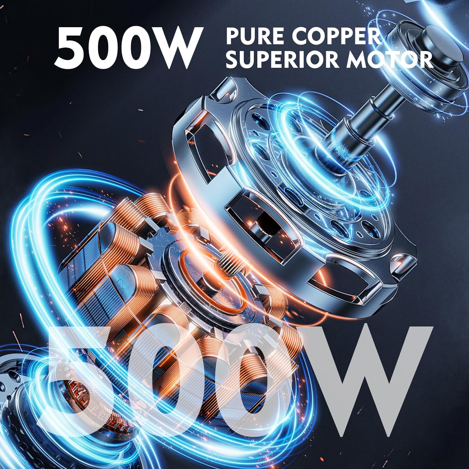 Food Processor, 500W Meat Grinder with Two 8 Cups Bowls, Electric Food Chopper with 1 Bi-Level Blades, 2 Speed Kithchen Chopper for Meats, Vegetable, Nuts, Baby Food - Image 3