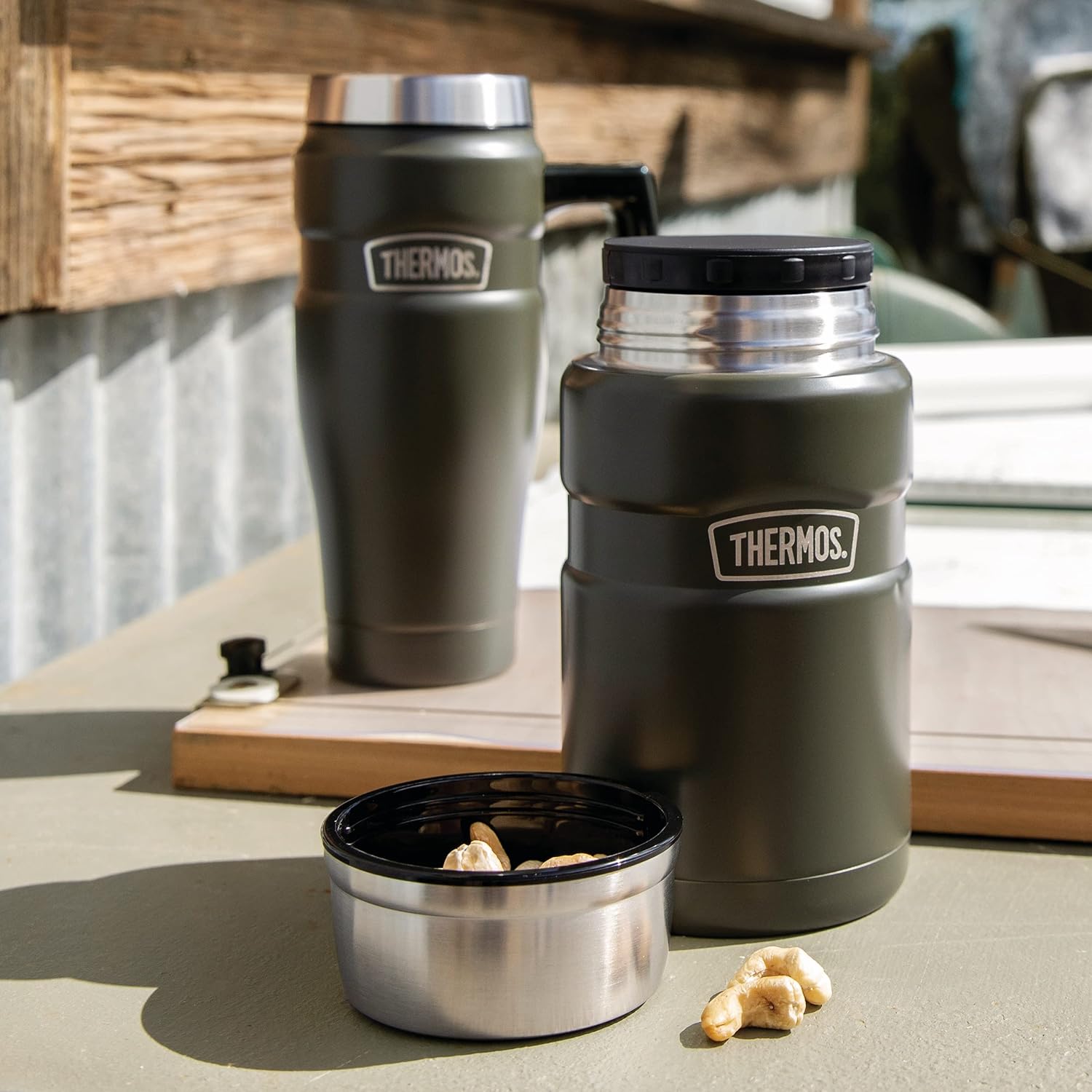 THERMOS Stainless King Vacuum-Insulated Food Jar, 24 Ounce, Army Green - Image 6