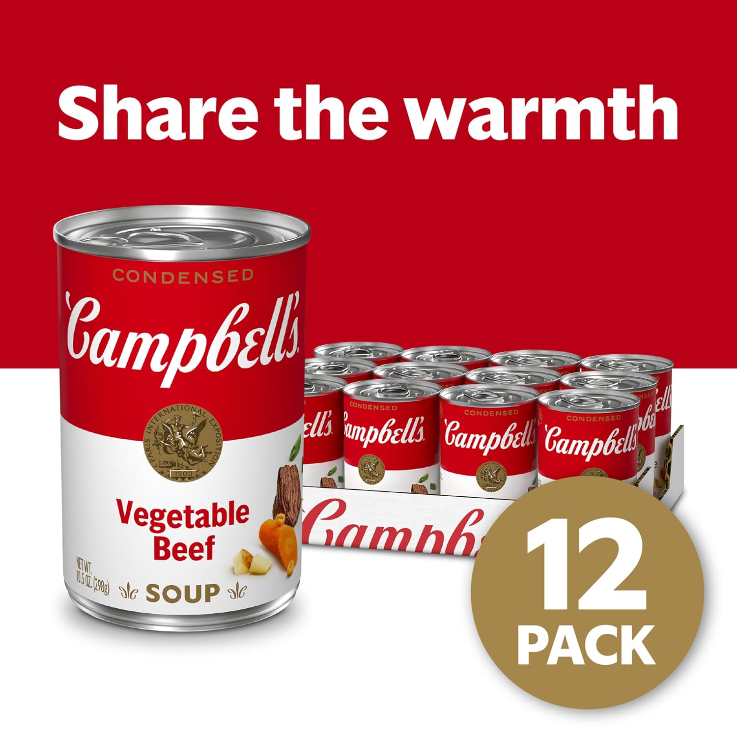 Campbell's Condensed Vegetable Beef Soup, 10.5 Ounce Can (Pack of 12) - Image 2