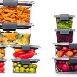 Rubbermaid Brilliance BPA-Free Airtight Food Storage Containers, 24-Piece Set, Easy for Meal Prep, Lunch & Leftovers