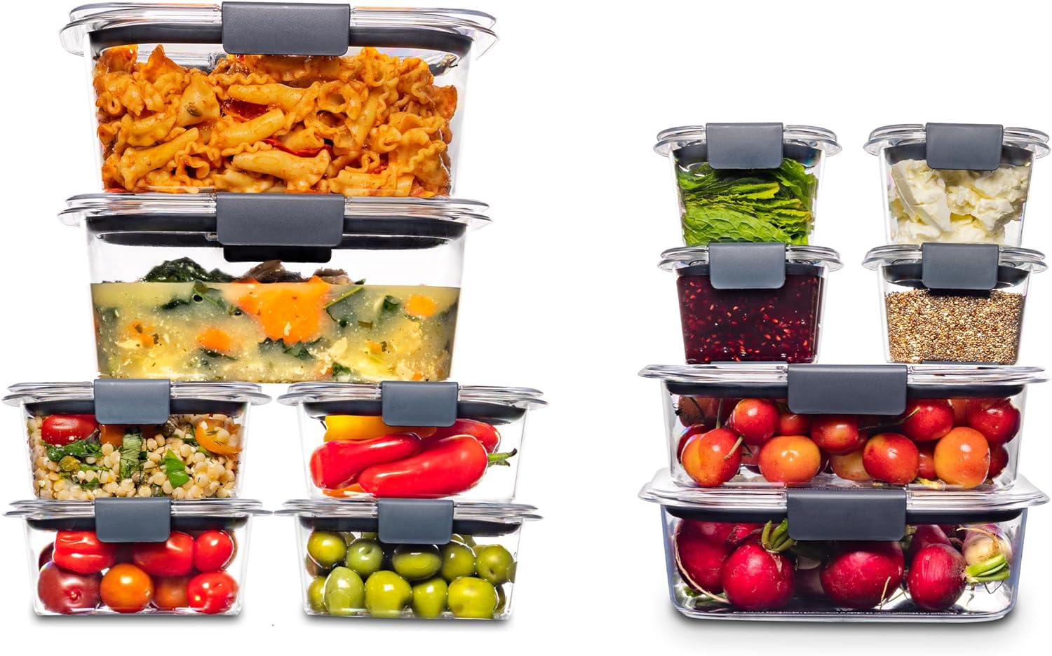Rubbermaid Brilliance BPA-Free Airtight Food Storage Containers, 24-Piece Set, Easy for Meal Prep, Lunch & Leftovers