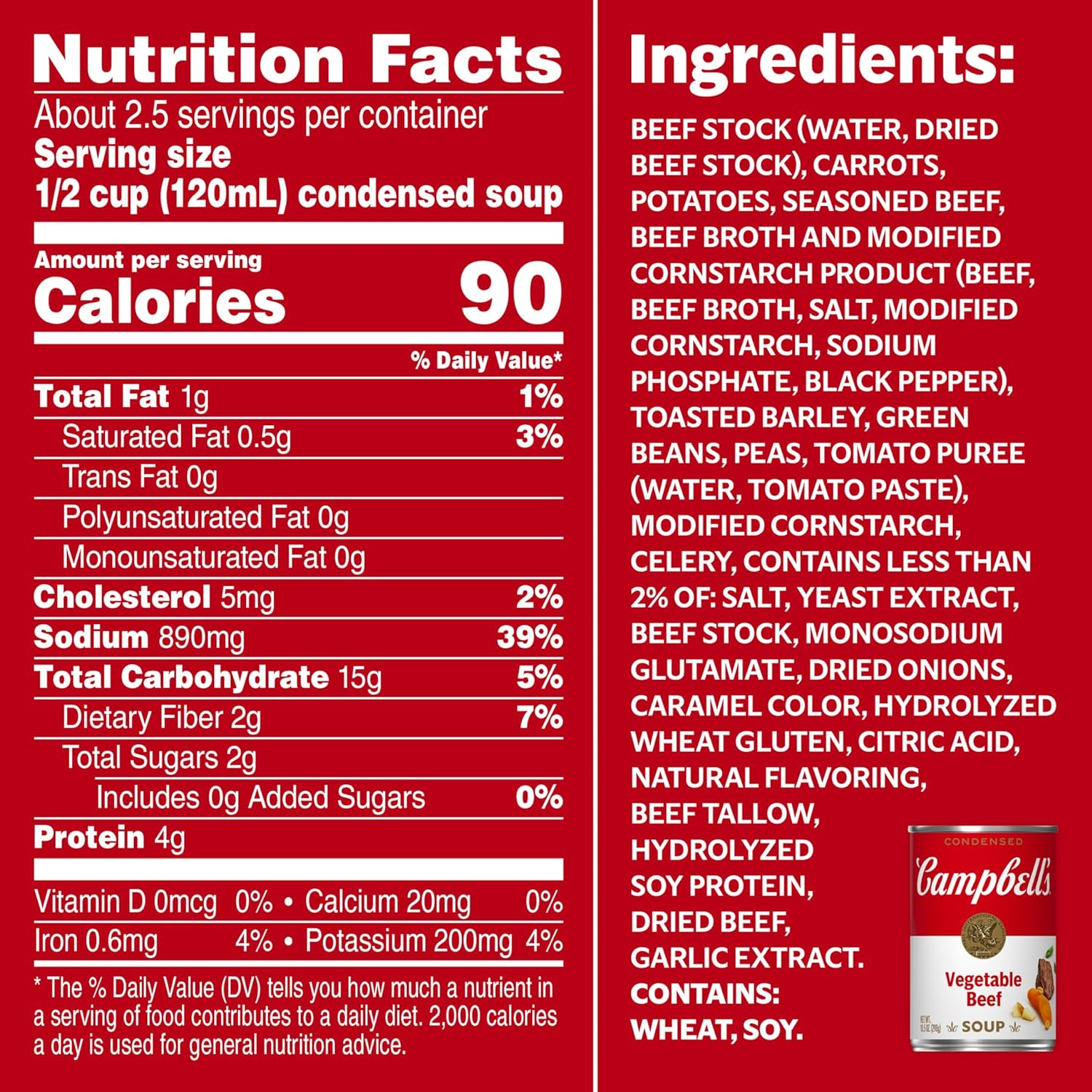 Campbell's Condensed Vegetable Beef Soup, 10.5 Ounce Can (Pack of 12) - Image 5